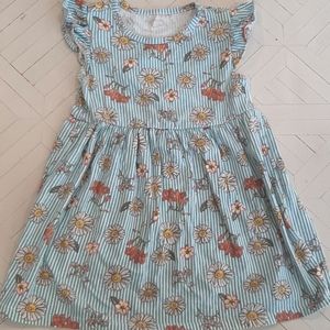 Toughskins Striped Floral Dress Ruffles 3T